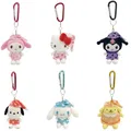 Kawaii Sanrio Plush Pajamas Keychain Hello Kitty Kuromi Cinnamoroll My Melody Cute Plush Toys Doll