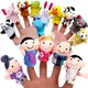 10 pcs Animals Finger Puppets Set Baby Plush Doll Hand Cartoon Family Hand Puppet Pigs Cloth