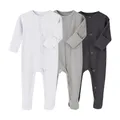 0-12 M Cotton Newborn Bodysuit Solid Color Baby Romper for Boys Girls Long Sleeve Jumpsuit Toddler