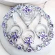 Purple Zirconia Silver 925 Bridal Jewelry Sets For Women Costume Jewellery Bracelets Wedding Rings