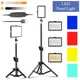 6 Inch LED Video Light Kit Dimmable Continuous Portable Photography Lighting with Tripod Stand &