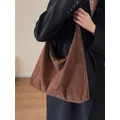 Retro Soft Suede Bag For Women 2023 New Autumn/winter Popular Large Capacity Shoulder Bag Bucket Bag