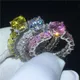 Vintage Court ring 925 sterling silver 7mm AAAA Zircon cz Statement Wedding Band Rings for women