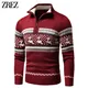 Men 2022 Autumn New Casual Jacquard Half Zip Polo Sweater Cardigan Jacket Men Winter Long Sleeve