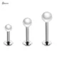 3Pcs 18G 6/8/10mm Bar 3/4/5mm White Pearl Labret Piercing Jewelry Lip Ring Nose Piercing Labret Stud