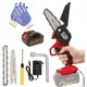 4 Inch Brushless Mini Chain Saw Cordled Handheld Pruning Saw Portable Woodworking Electric Saw