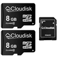 2Pack Cloudisk Flash Memory Micro SD Card 4GB 2GB C6 TF Cards 8GB Class 10 A1 Mini sd Card 1GB With