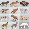 Hand Painted Simulation Model Wild Animal of Wolf Figurine Sideburned Wolf Action Figure Toys