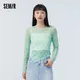 Semir Long Sleeve T Shirt Women Butterfly Full Screen Screen 2023 Spring New Slim Irregular Top