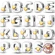 925 Silver Letter A-Z Alphabet Charm Name Beads Fit Original Pandora Bracelets Charms for Women DIY