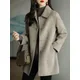 Woolen Coat Slim Fashion Office Lady Square Collar Single Breasted Winter Coats for Women 2023