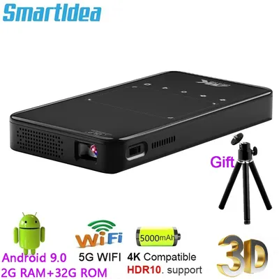 Smartldea New Mini Projector Portable Smart Android 13 WIFI Video Pico LED DLP Projector Home Theater Full HD 1080P 4K 3D Cinema