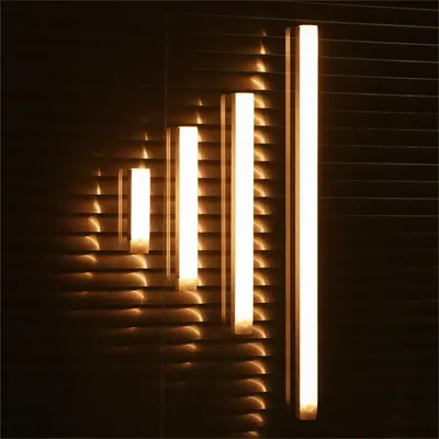 PIR Motion Sensor LED Lights USB Rechargeable Wireless Night Light for Room Decor Kitchen Closet