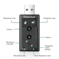 Kebidu Mini External USB 2.0 Sound Card 7.1 Channel 3D Virtual 12Mbps Audio Mic Speaker Adapter for