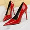 BIGTREE Shoes Pointed Toe Red Women Pumps Patent Leather High Heels Occupational OL Office Shoes