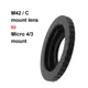 M42-C-M4/3 M42-M/4/3 For M42 / C mount lens - M4/3 Micro 4/3 MFT Mount Adapter Ring for Panasonic