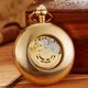 Luxury Copper Mechanical Pocket Watch Hand Wind Watch Vacuum IPG Plate Pendant Fob Clock With Chain