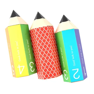 10Pcs Pencil Shaped Candy Boxes Creative Pencil Cookies Boxes Chocolate Gift Boxes For Decorations