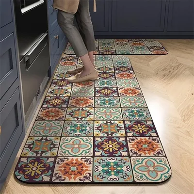 Kitchen Rug Durable Home Entrance Doormat High-end Kitchen Mats for Floor Waterproof House Hold Washable Non-slip Large Carpet
