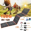 100w Foldable solar panel portable solar charger 12v battery power station 5v usb mobile phone power