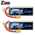 2Pcs Zeee 3S Lipo Battery 11.1V 50C 2200mAh Lipo Battery with XT60 Plug For RC Quadcopter QAV250
