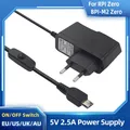 5V 2.5A Power Supply with Switch Micro USB Interface Power Adapter EU US UK AU Plug for Raspberry Pi