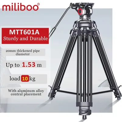 miliboo MTT601A Aluminum Heavy Duty Fluid Head Camera Tripod for Camcorder/DSLR Stand/support/bracket Professional Video Tripod