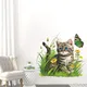 1pc Cat Pattern Wall Sticker Cat in the Grass Pattern Wall DecalBackground Wall Decoration And