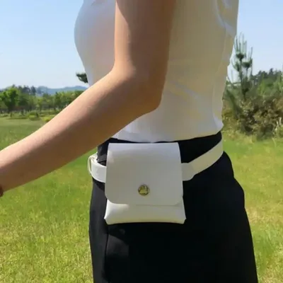 1pcs Golf Rangefinder Leather Bag Magnetic Closure Holder Case Range Carry Bag Distance Belt Waist