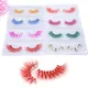 OKAYLASH Pink Red Purple Colored Eyelashes Bulk Rainbow Eyelashes 100% 3D Real Mink Colorful Lashes