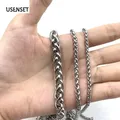 Charm Rope Chain Stainless Steel Necklaces 3-8MM Hip Hop Jewelry Silver Color Necklace Keel Chain