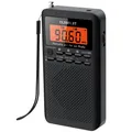 RD218 FM/AM/SW Radio Portable Battery by 2 AA Stereo Earphone LCD Display Digital Alarm Clock