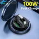 Crouch Mini Car Charger 100W QC3.0 Fast Charging Car USB Charger PD Type C Mobile Phone Charger For