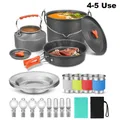 Aluminum Outdoor Camping Cookware Set with Mesh Bag Folding Cookset Camping Kitchen Cooking Teapot