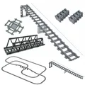 Uphill Track City Building Block Trains Track Rail Bricks Railway Model Construction Toy Gift