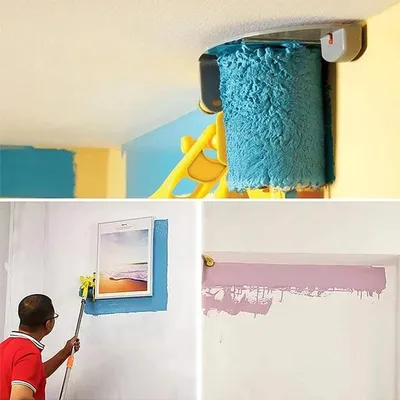 Paint Roller Proffesional Clean-Cut Paint Edger With 2Pc Replacement Rollers Brush Wall Painting Tool For Home Room Wall Ceiling