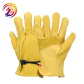 Work Gloves Cowhide Leather Factory Driver Climbing Gardening Glove Protective Yard Work