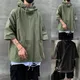 Hooded Cargo T-Shirt Hip Hop Techwear Loose Half Sleeve Men Pullover Pocket T-shirt Hooded Jacket