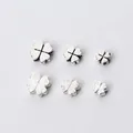 925 Sterling Silver Pretty Clover Spacer Beads 5mm 6mm 8mm Decoration Craft Silver Charm Beads DIY