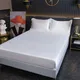 High-End Solid Color Fitted Sheet Luxury Satin Mattress Cover With Elastic Band Bedsheet Bedding Fit