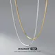 JYJIAYUJY 100% Sterling Silver S925 Necklace 1.3/1.5MM Square Snake Chain Rhodium/Gold Plated