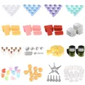 10/33PCS Dollhouse Miniature Trays Plates Cups Dollhouse Tray Doll Mini Food White Dishes Tableware