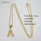 A-Z Letters Necklaces 1PC Women Men Gold Color Initial Pendant 60cm Box Chain English Letter Jewelry