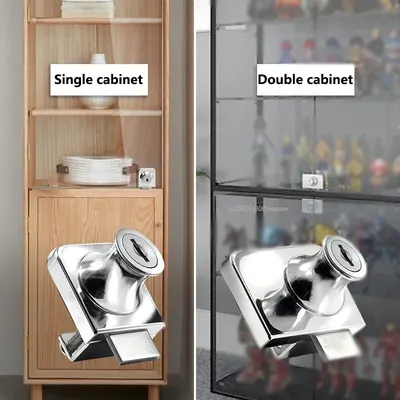 407 Single Glass Lock Zinc Alloy Showcase Cabinet Door Cylinder Sliding Glass Push Door Locks for Furniture Hardware