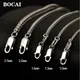 BOCAI Real S925 Sterling Silver Platinum Plated Chopin Chain Solid Men's Necklace Sweater Chain