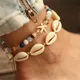 Boho Shell Rope Chain Anklets For Women Crystal Beads Starfish Charm Anklet Beach Barefoot Ankle