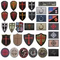 NEW Knights Templar Embroidered Patches Cross Military PVC Patch Tactical Combat Rubber Embroidery