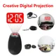 New Creative Digital Time Projection Mini LED Clock Flashlight with Time Date Keychain Function