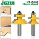 2pc 1/2" 12mm 8mm Shank V Groove & Matched Tongue Router Bit Set w/ premium ball bearings