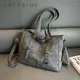 2023 Retro Big Shoulder Bags for Women Vintage Solid Color Simple Large Capacity PU Leather The